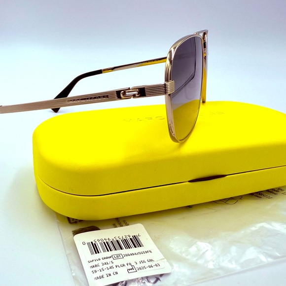 Marc Jacobs MARC 241/S Gold Fashion Aviator Sunglasses 59-15-145 J5G GOL - Picture 2 of 9